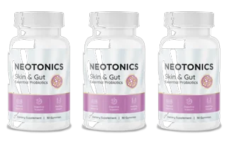Three bottles of Neotonics gummies, the 90-day supply