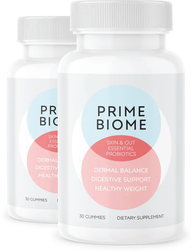 Two bottles of PrimeBiome, a 60-day supply